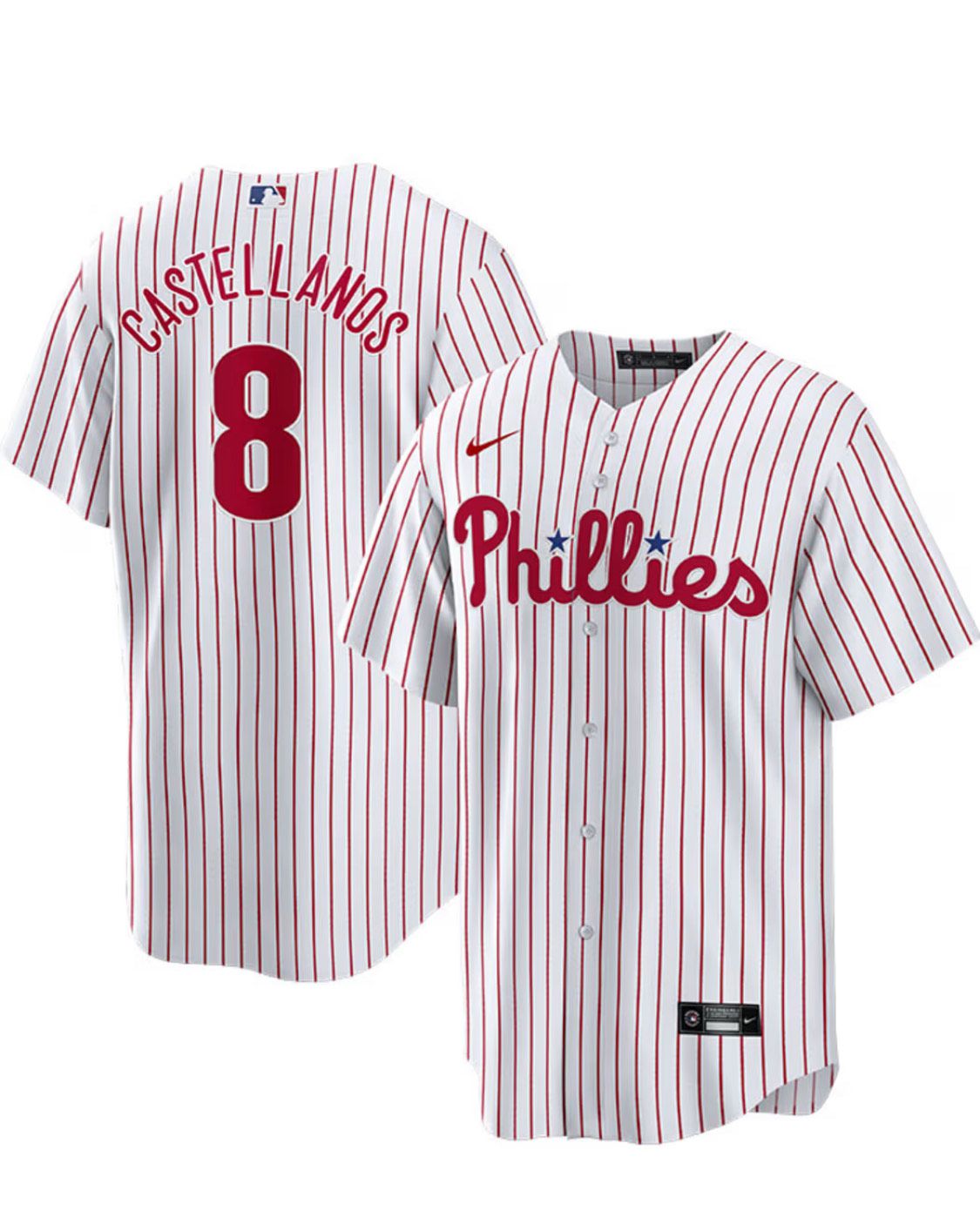 2024 MLB Men Philadelphia Phillies 8 Castellanos Nike White Home Limited Player Jersey